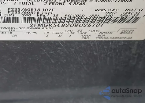 2013 Ford Flex Sel из США, поврежденный, VIN 2FMGK5C82DBD26101